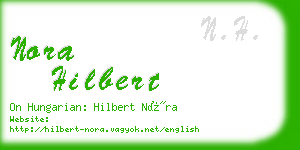 nora hilbert business card